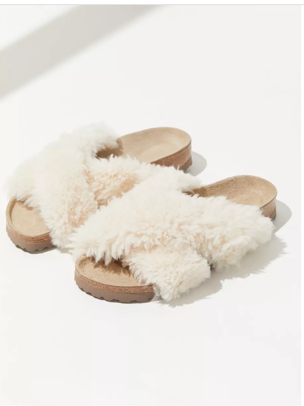 papillio Shearling Sandals in Cream EU 36